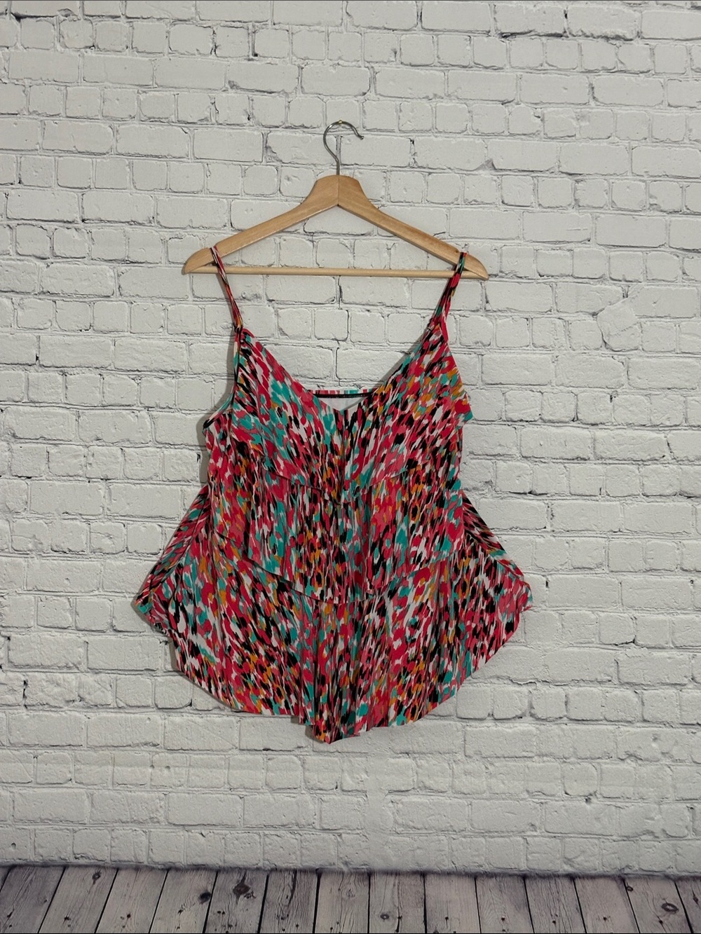 Aqua Green Multicolor Teal Pink Red Spaghetti Strap Bikini Top